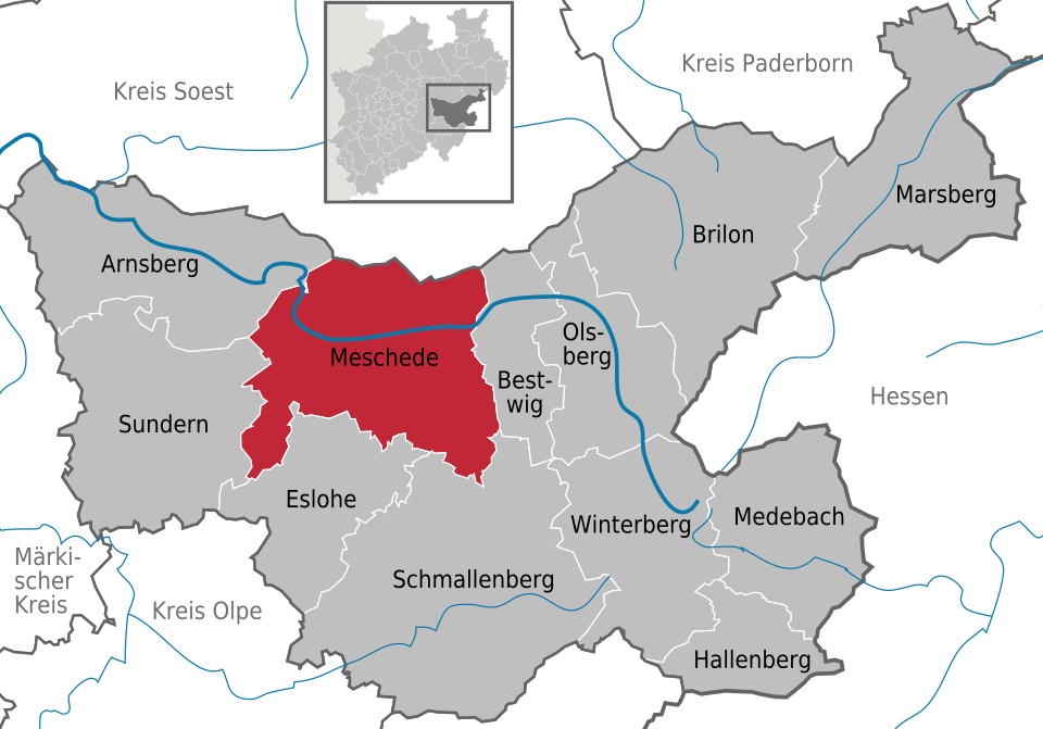 Meschede, mountain village in Germany