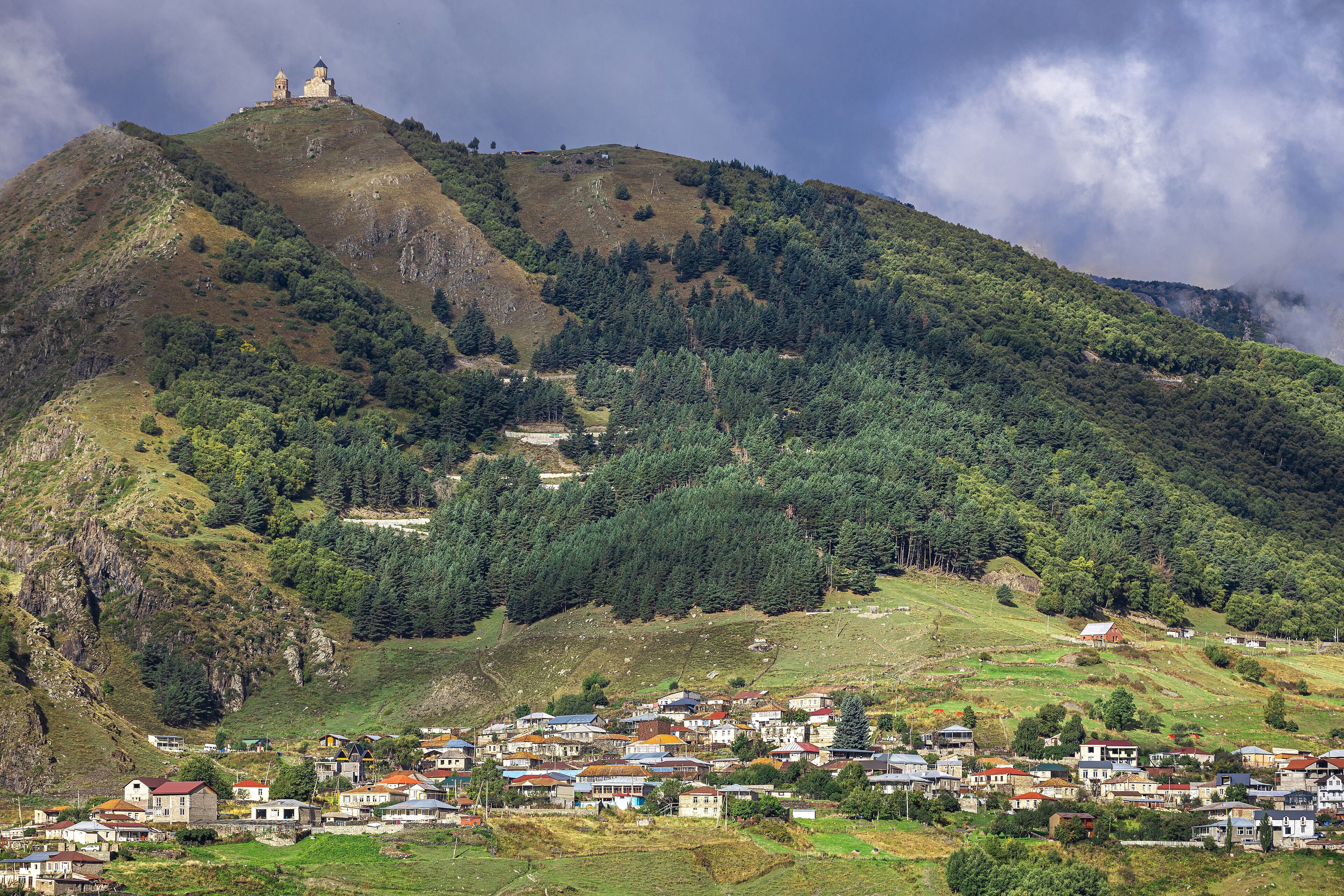 Stepantsminda, mountain village in Georgia