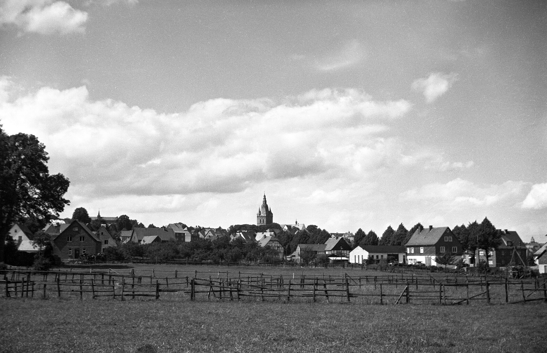 Skihang am Poppenberg in Brilon, mountain village in Germany