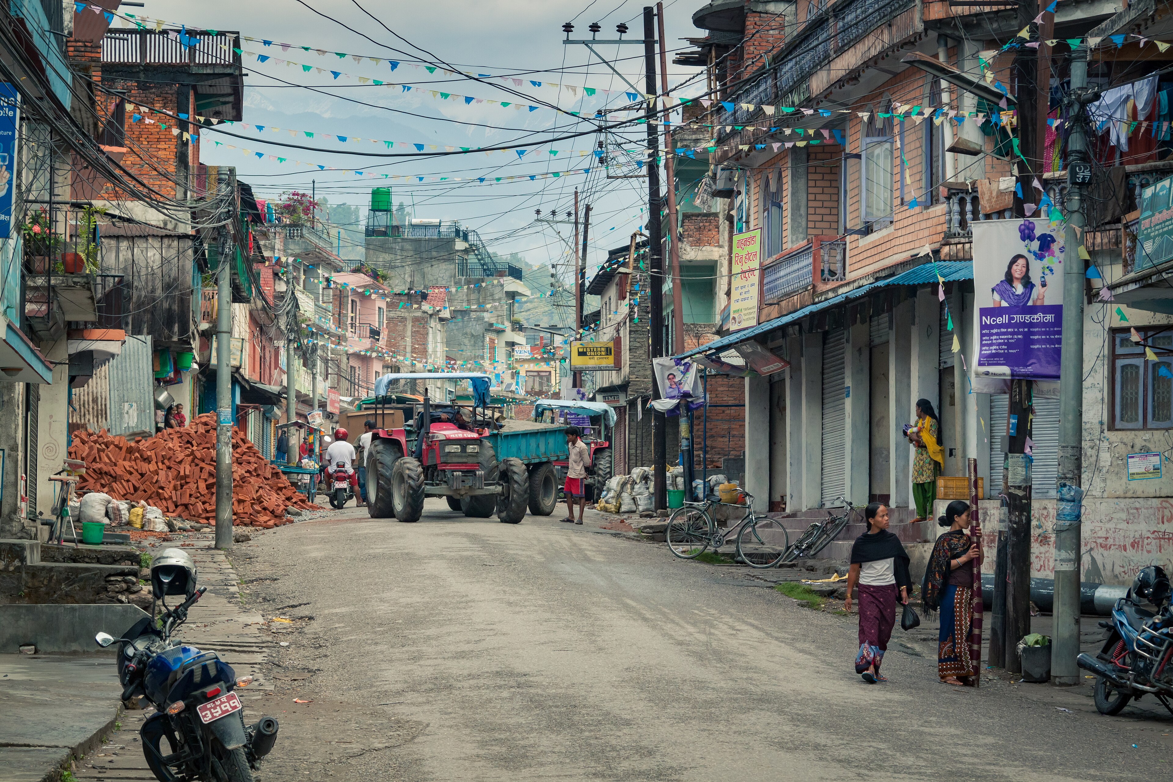 Besisahar, mountain village in Nepal
