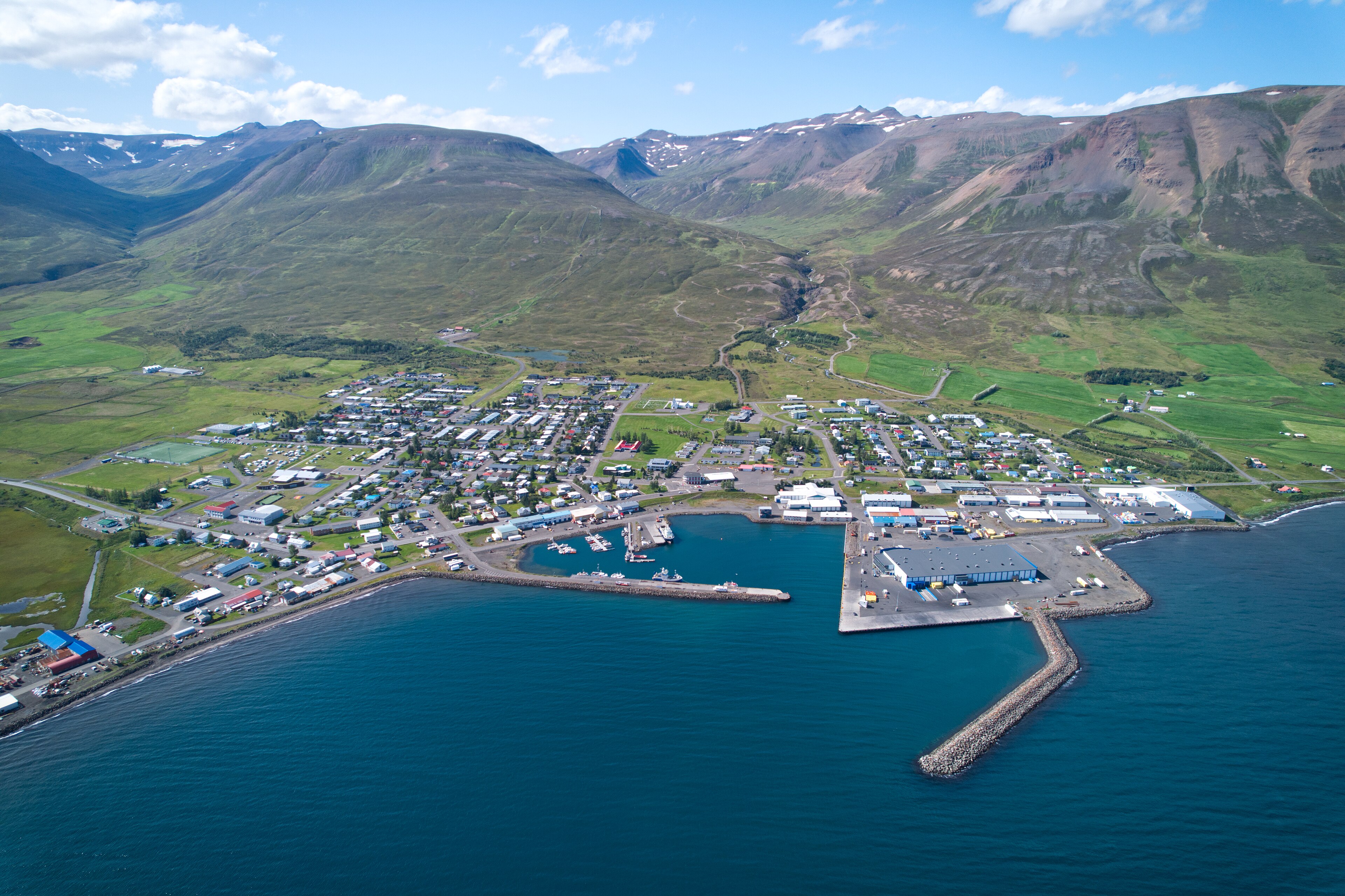 Dalvík, mountain village in Iceland