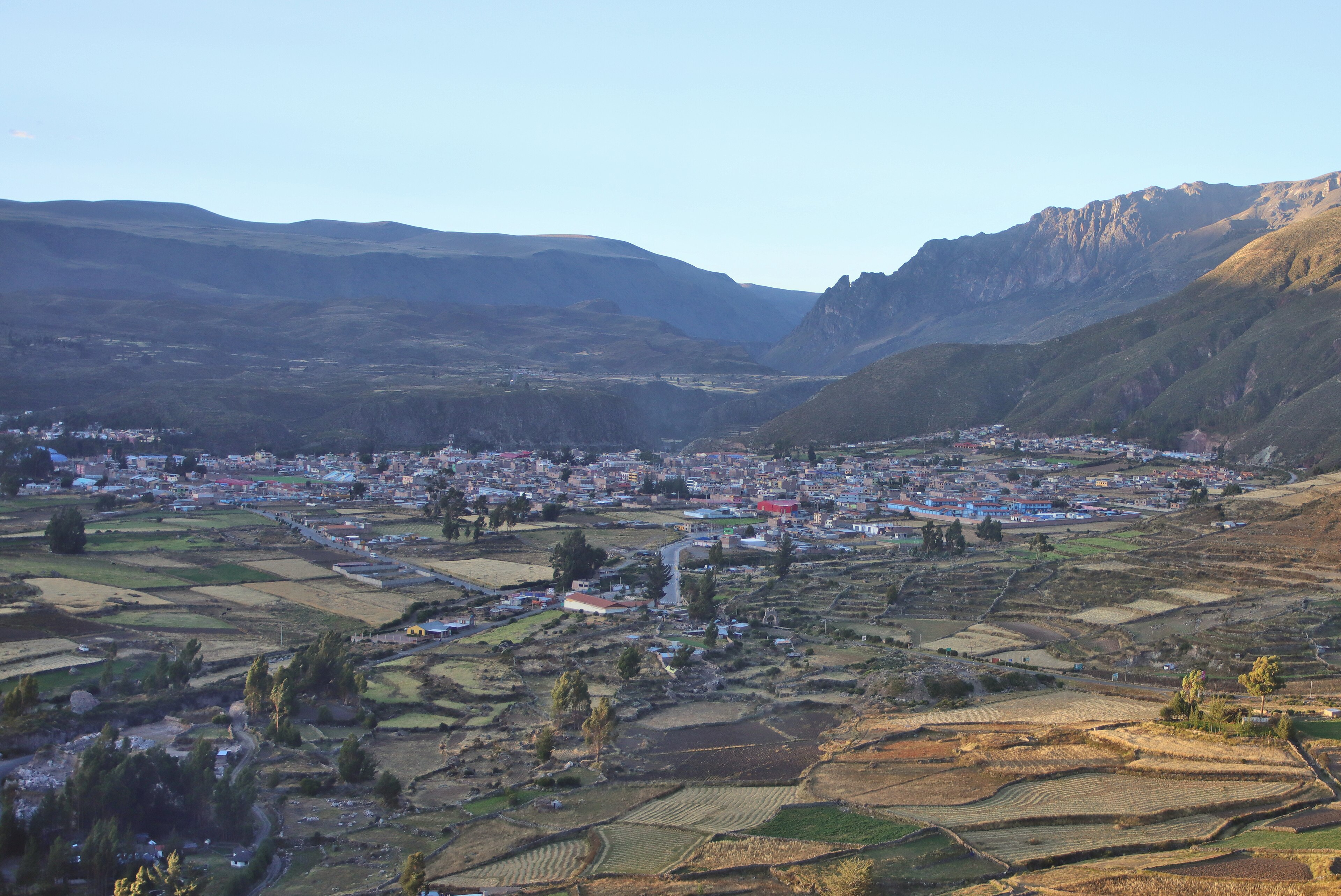 Chivay, mountain village in Peru