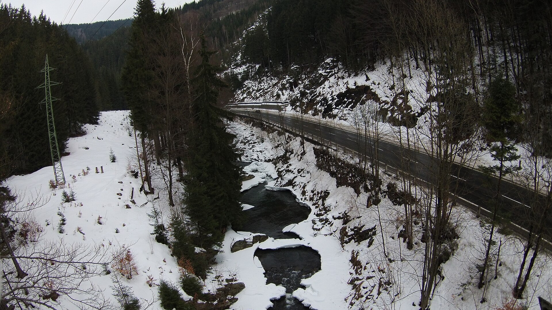 Lyžařský vlek Stráň Čistá Voda — Alpine village in Czechia