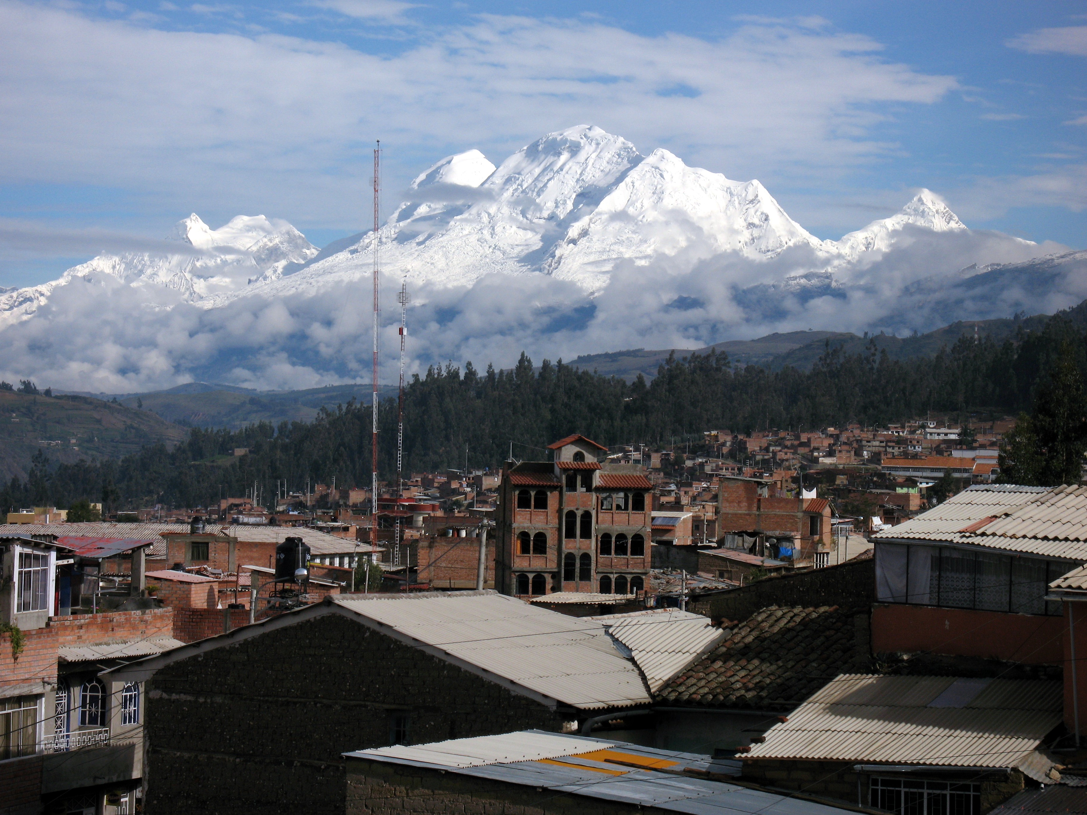 Huaraz, mountain village in Peru