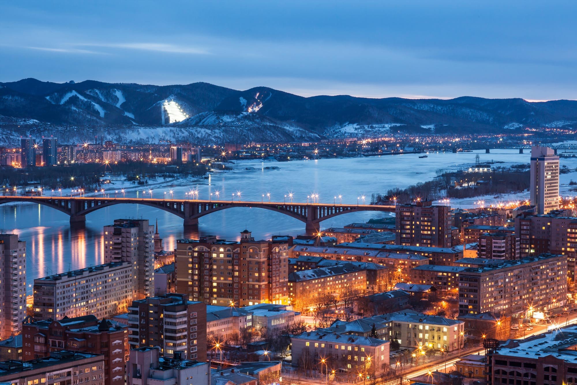 Krasnoyarsk, mountain village in Russia