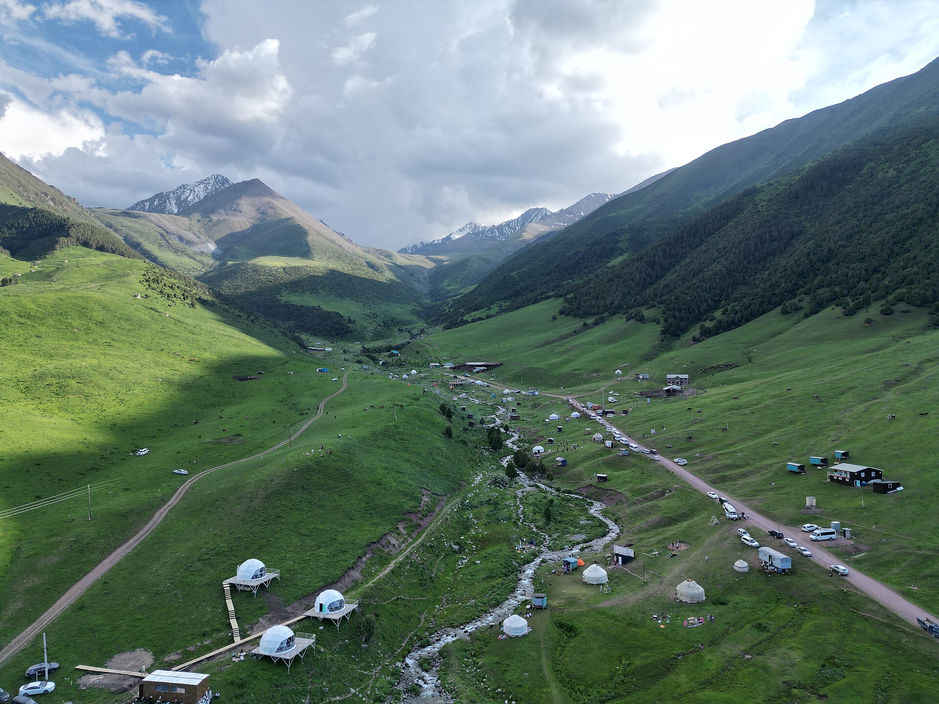 Ak Tash ski base, mountain village in Kyrgyzstan